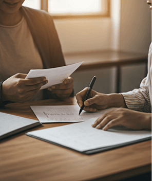 Procurement professionals reviewing documents